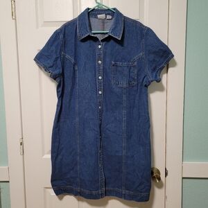 Carolina Blues By Carolina Colours 100% Cotton Denim Collared Snap Button Dress